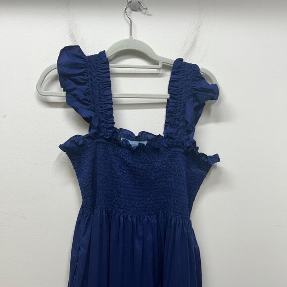 HILL HOUSE HOME Ellie Nap Dress Navy Poplin midi large - Picture 4 of 11